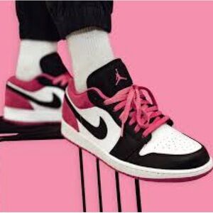 Nike Air Jordan Low Black White Pink Sneakers